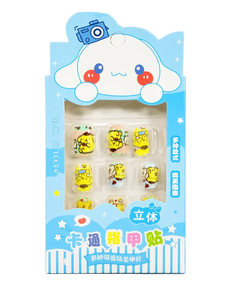 Kawaii Cute Nail Sticker for Kids | Blue-Yellow Small Size 12pcs