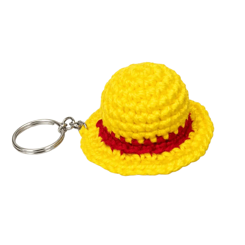 Monkey D Luffy Straw Hat Keychain Crocheted