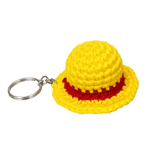 Monkey D Luffy Straw Hat Keychain Crocheted