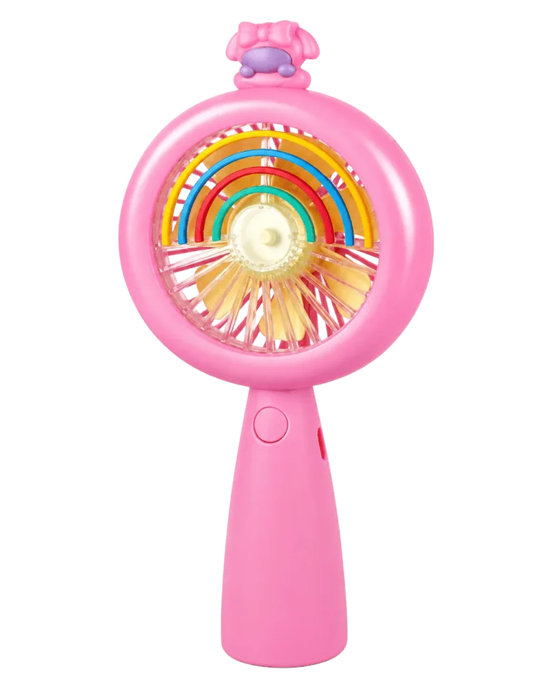 Portable Handheld Mini Fan with LED Light - Random Color