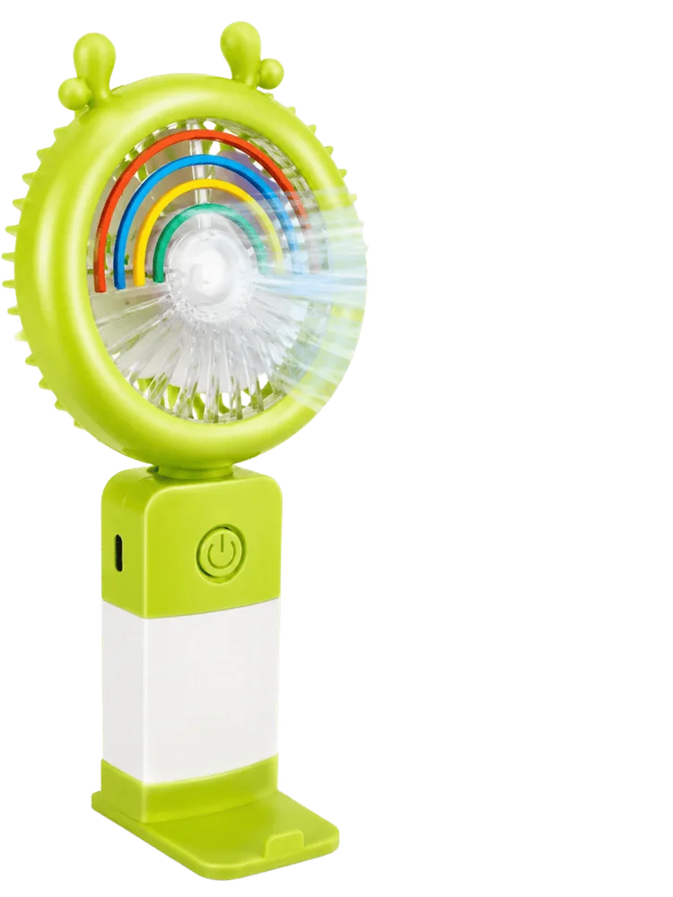 Portable Handheld Mini Fan with LED Light - Random Color