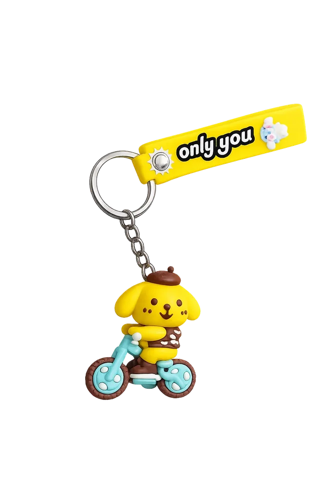 Cute Pompompurin Dog Keychain Bike