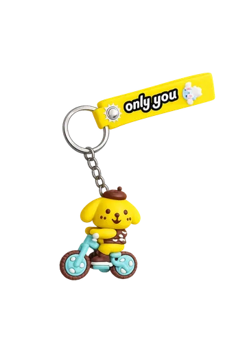 Cute Pompompurin Dog Keychain Bike