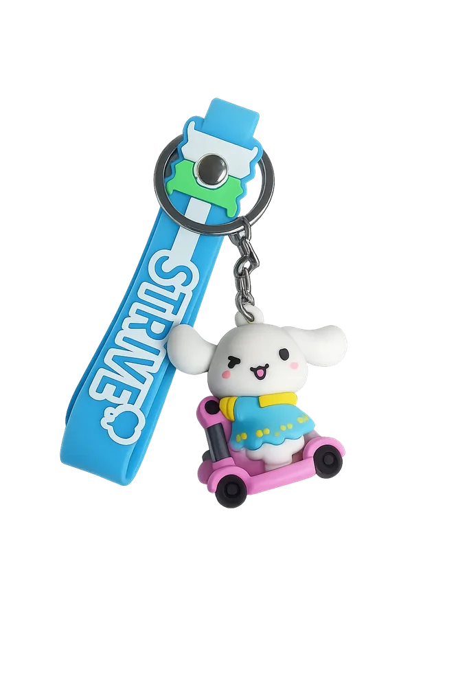 Cute Cinnamoroll Pink Keychain Bike