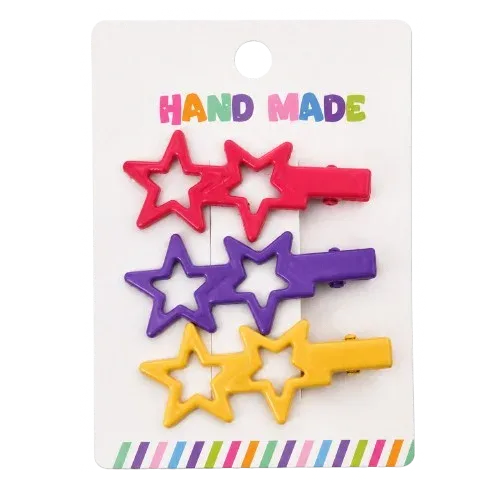 Stars Red-Purp-Yellow Hair Clips