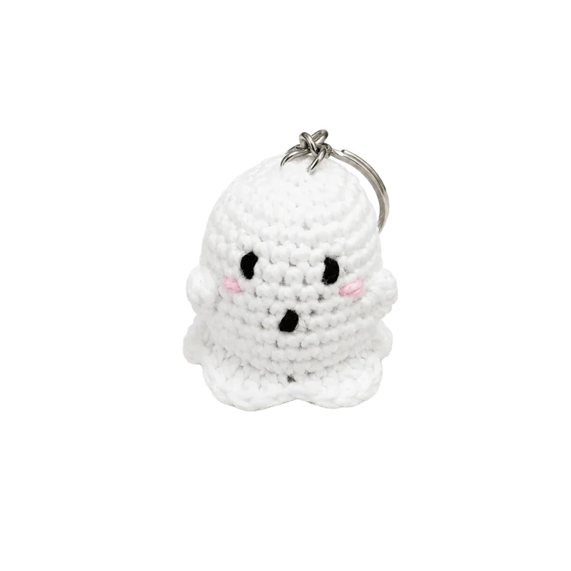 Crocheted Ghost Keychain
