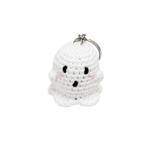 Crocheted Ghost Keychain