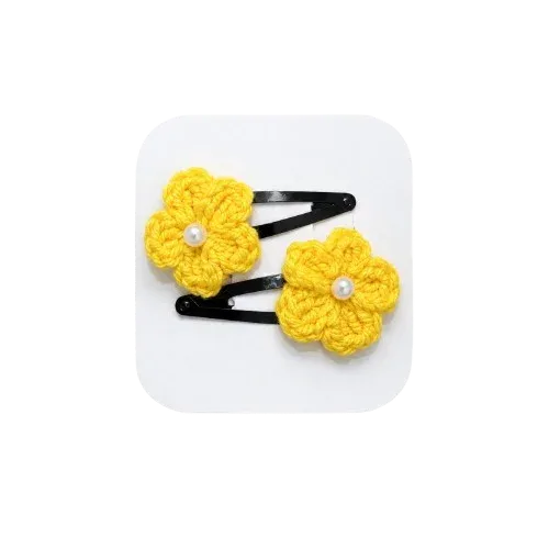 Crocheted Yellow Flower Clip