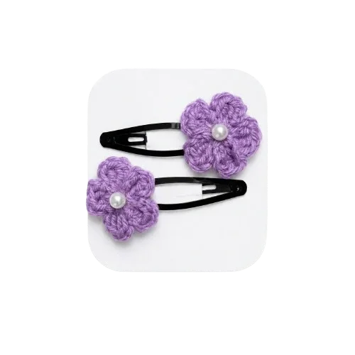 Crocheted Purple Flower Clip
