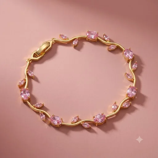 Tulip pink flower bracelet