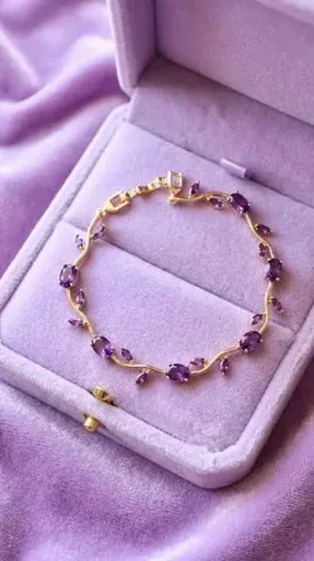 Tulip purple flower bracelet