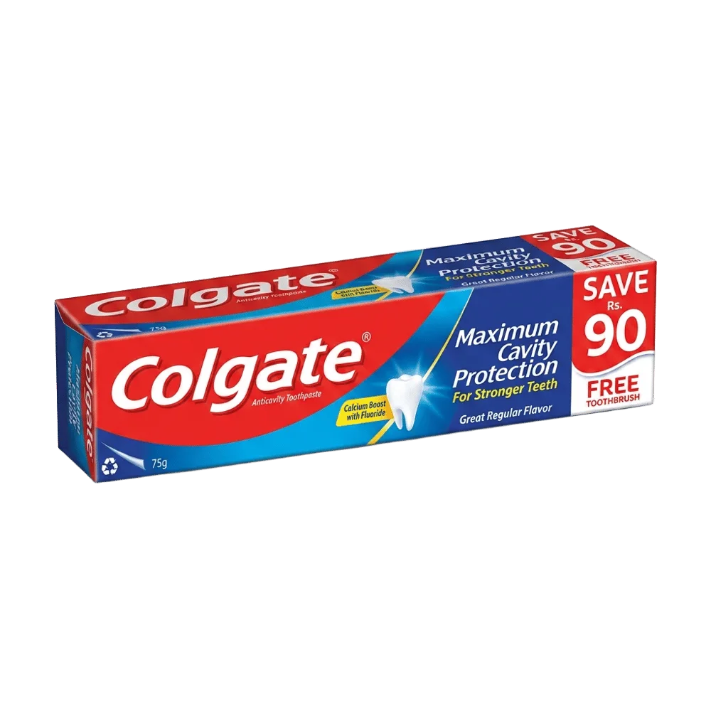 Colgate Maximum Cavity Protection Great Regular Tooth Paste 75g Brush Pack - Save Rs.90