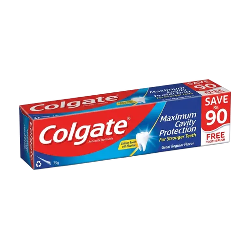 Colgate Maximum Cavity Protection Great Regular Tooth Paste 75g Brush Pack - Save Rs.90