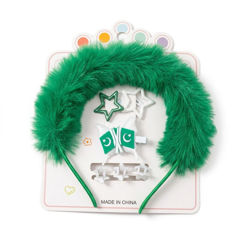 Hair Band and Clips Set / 14 August - Independence Day Accessories Set for Kids