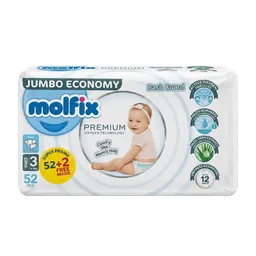 Molfix Premium | Jumbo Economy - 4-9kg 52+2pcs