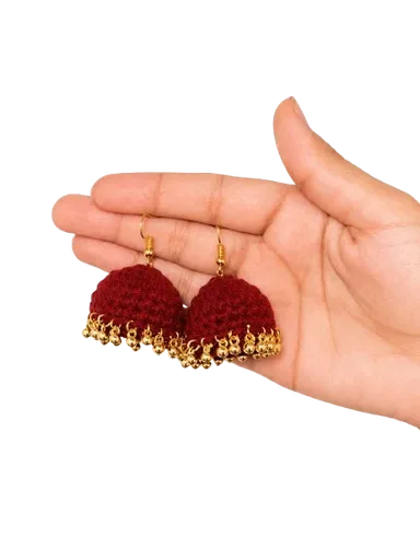 Crochet Jhumka Mehroon