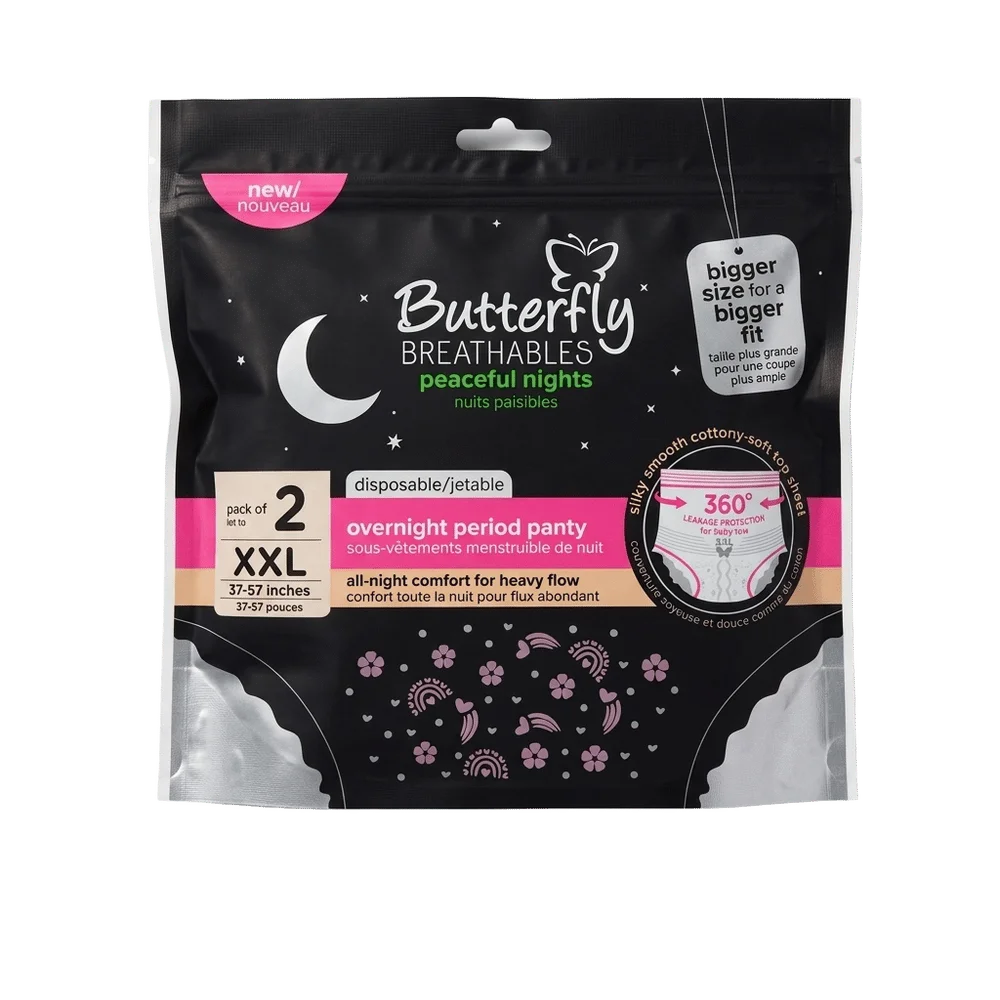 Butterfly Breathables Peaceful Nights Period Pants | XXL - Pack of 2