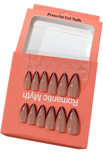 Cat Eye Press on Nails with Sticker Sheet - Red Color