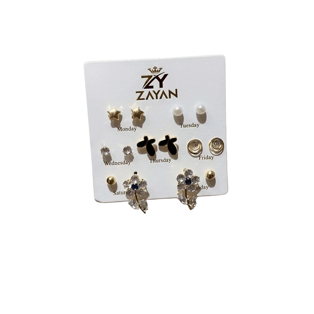 Week Days Earrings - Set of 7