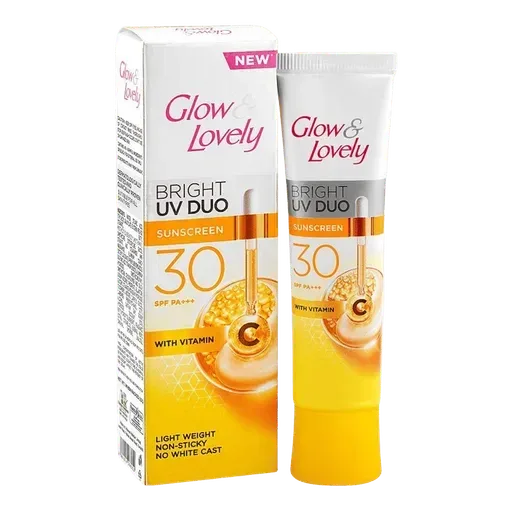 Glow & Lovely Bright UV Duo Sunscreen SPF30 PA+++ Vitamin-C 25g
