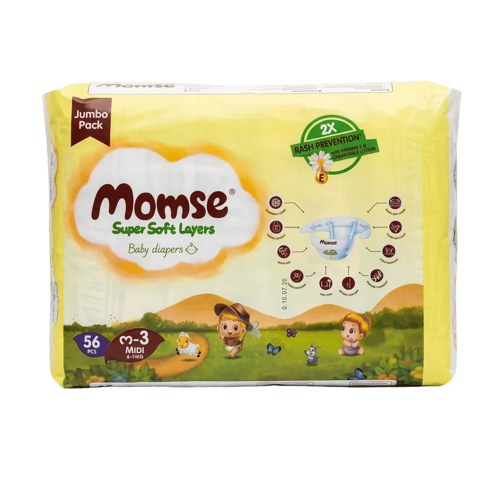 Momse M-3 Baby Diapers 56pcs