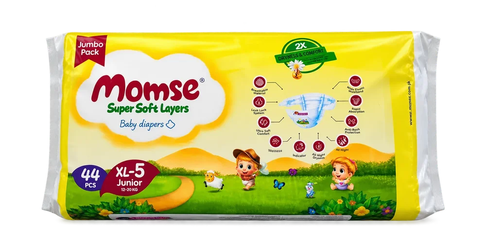 Momse XL-5 Baby Diapers 44pcs