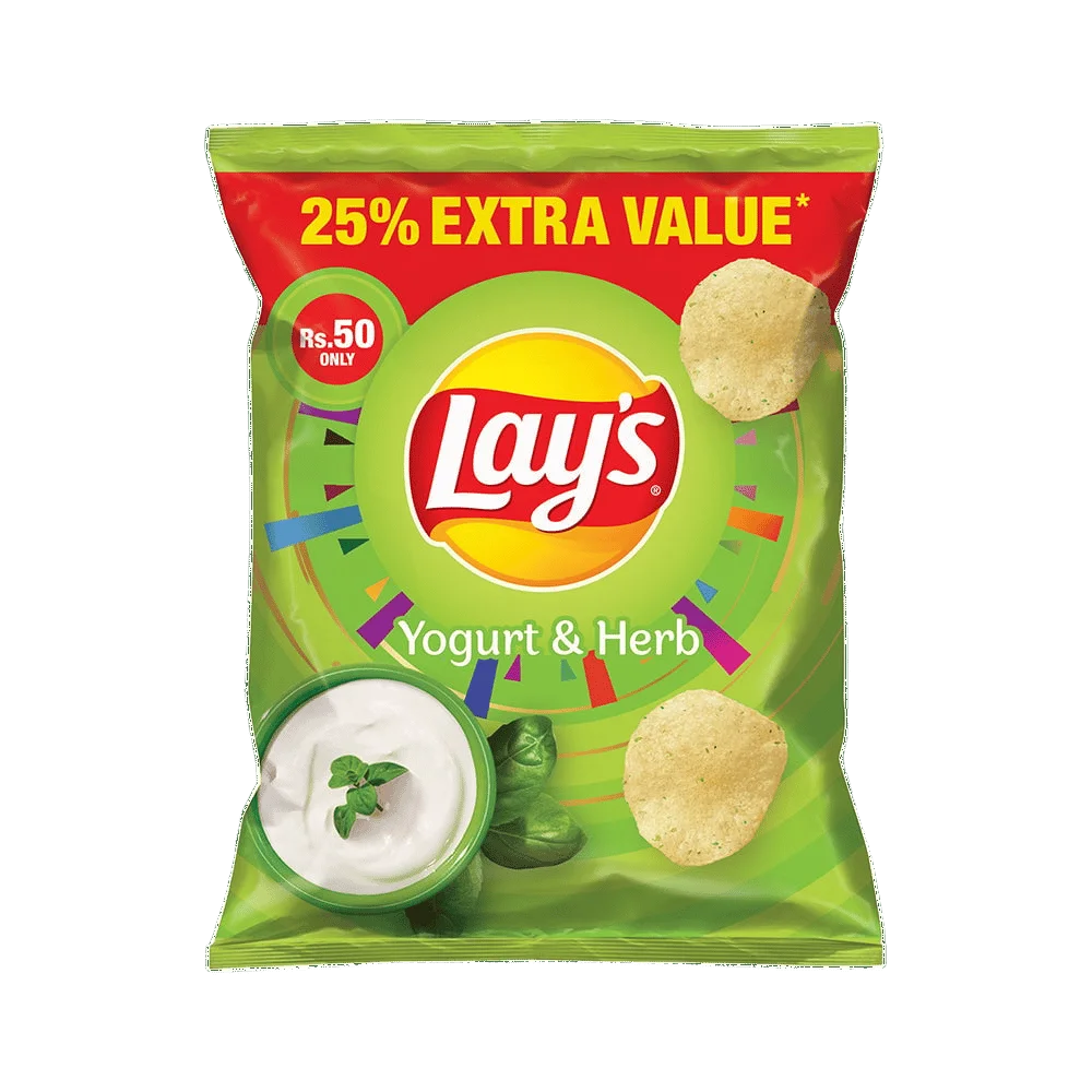 Lays Yogurt ; Herb Chips Rs 50 ( Green Lays )