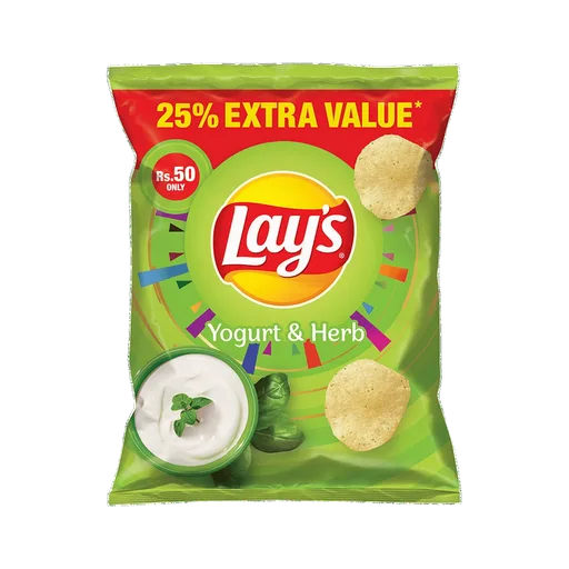 Lays Yogurt ; Herb Chips Rs 50 ( Green Lays )