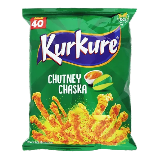 Kurkure Green Chutney Chaska Chips, 40g ( Green Kurkure )