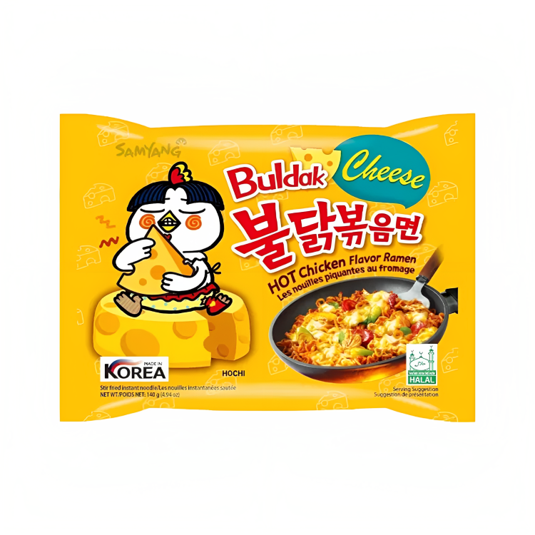 Samyang Buldak Hot Chicken Cheese Noodle, Halal, 140g