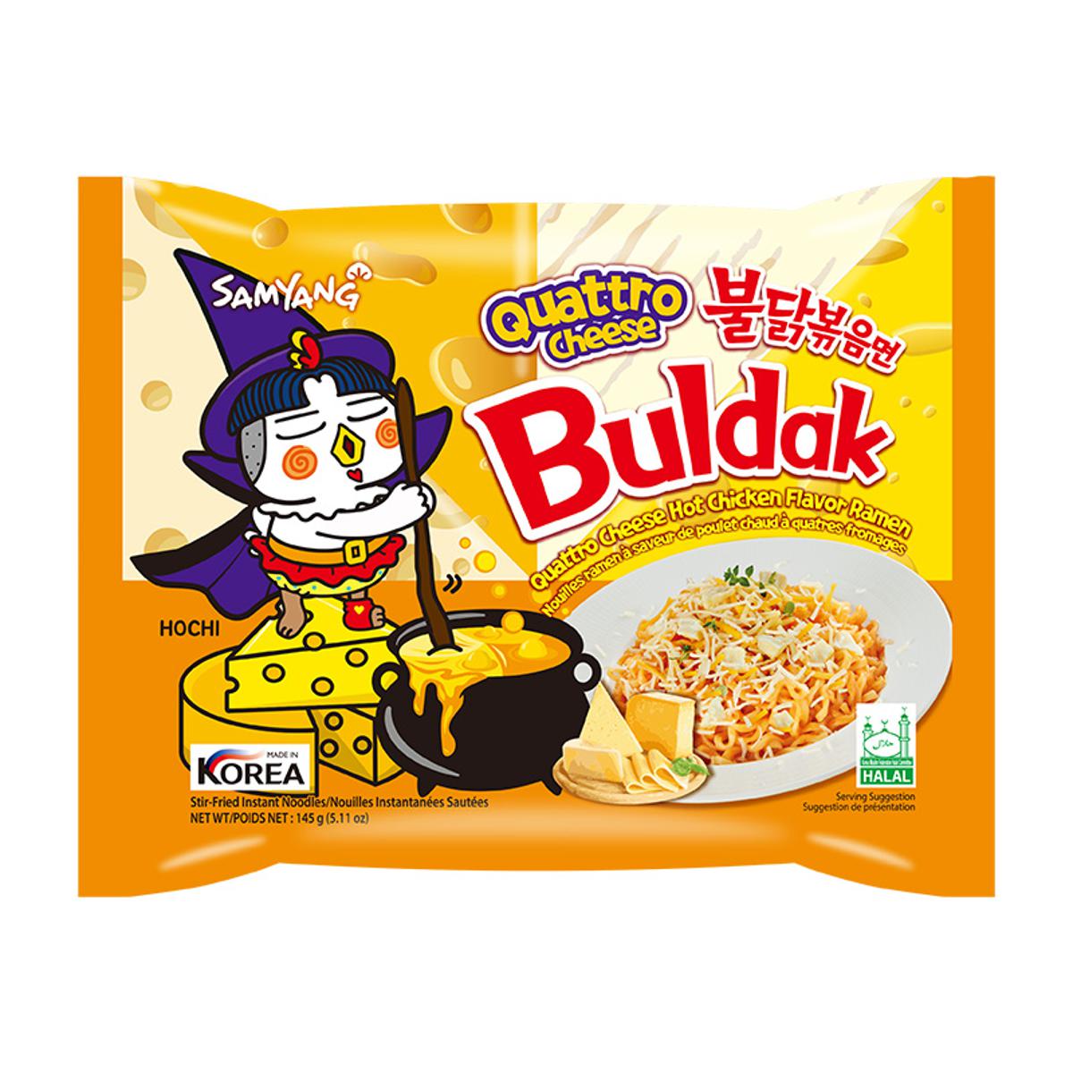 Samyang Buldak Hot Chicken Quattro Cheese Noodle, Halal, 140g