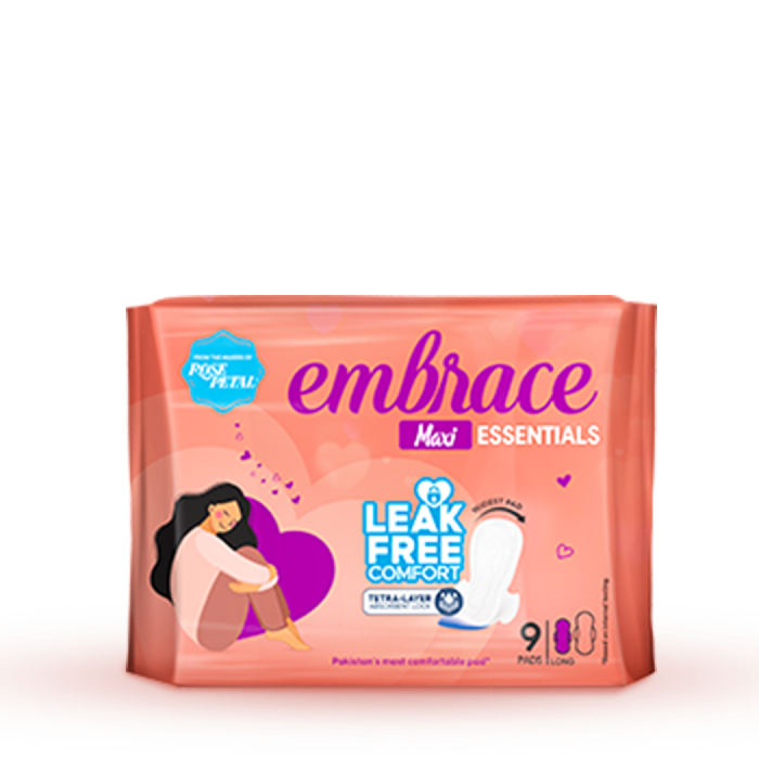 Embrace Maxi Essentials Long Pads, 9-Pack