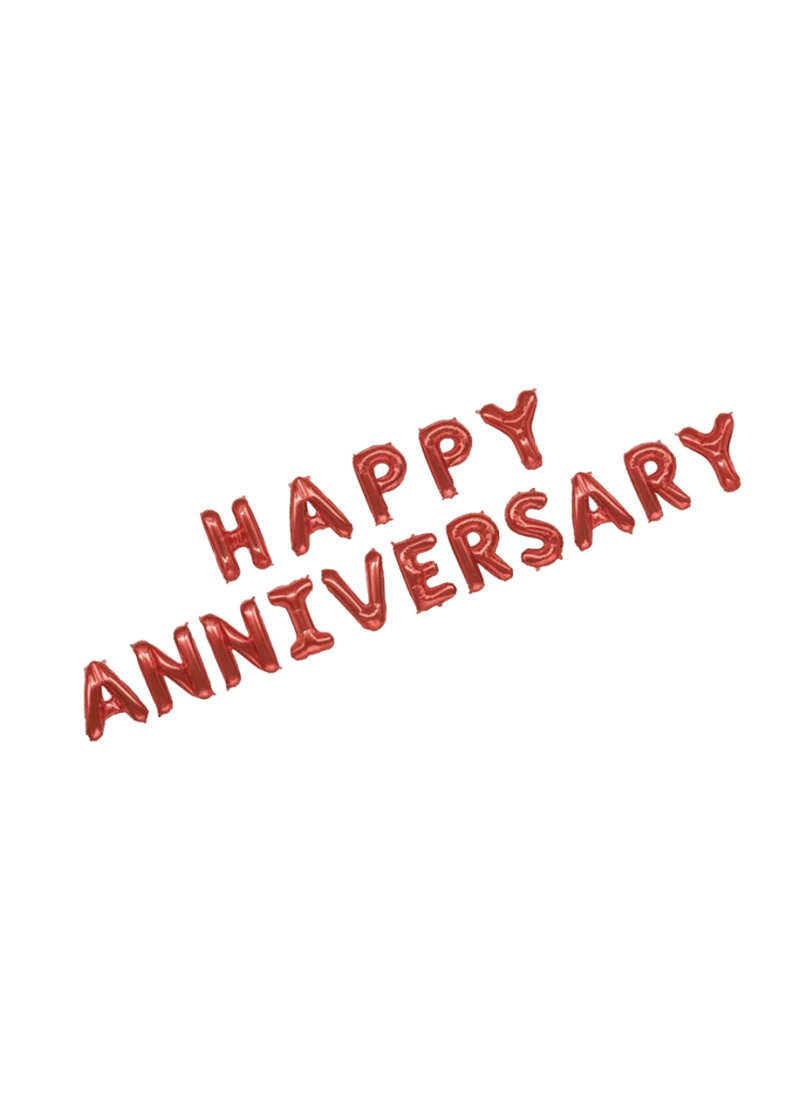 16 Pink Happy Anniversary Balloon Pieces