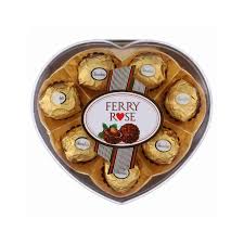 Ferry Rose Wafer Peanut Chocolate Heart ( 8 Pieces )