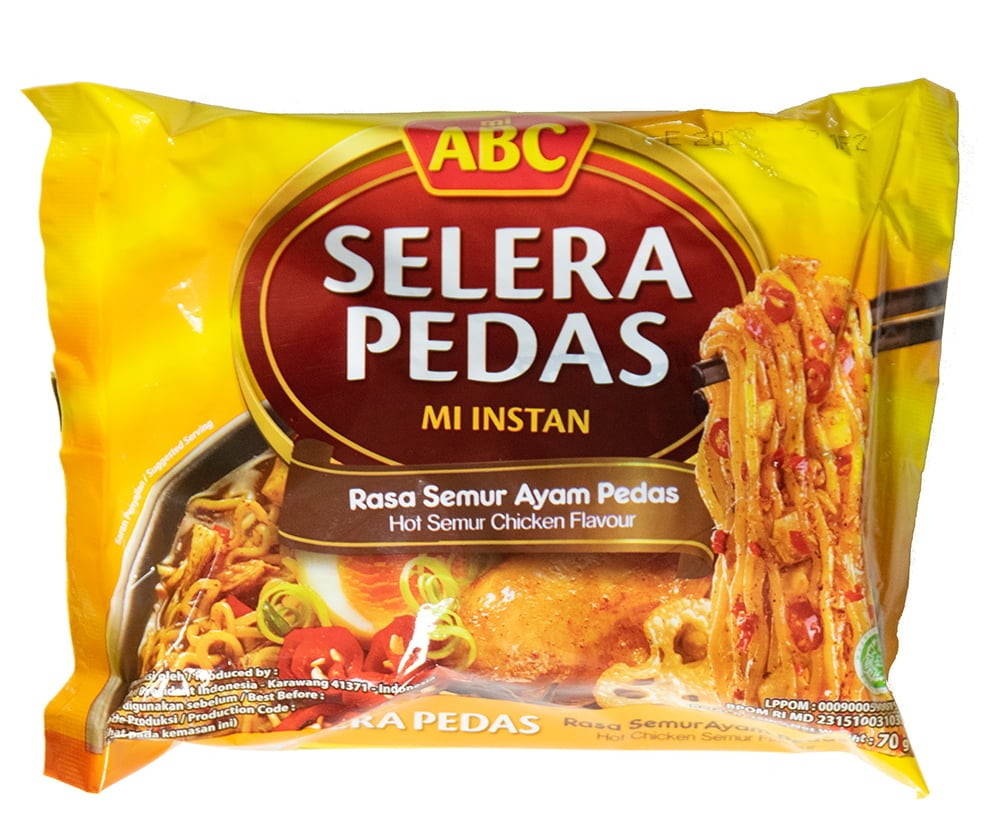 ABC Selera Pedas Mi Instan – 70g Hot Semur Chicken Flavour Instant Noodles
