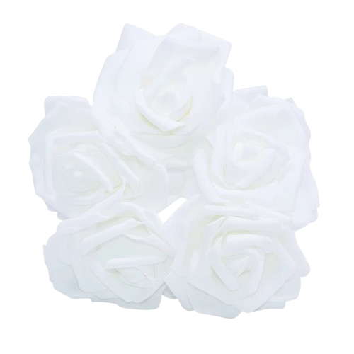 White Fomic Flowers ( 6 Pcs)