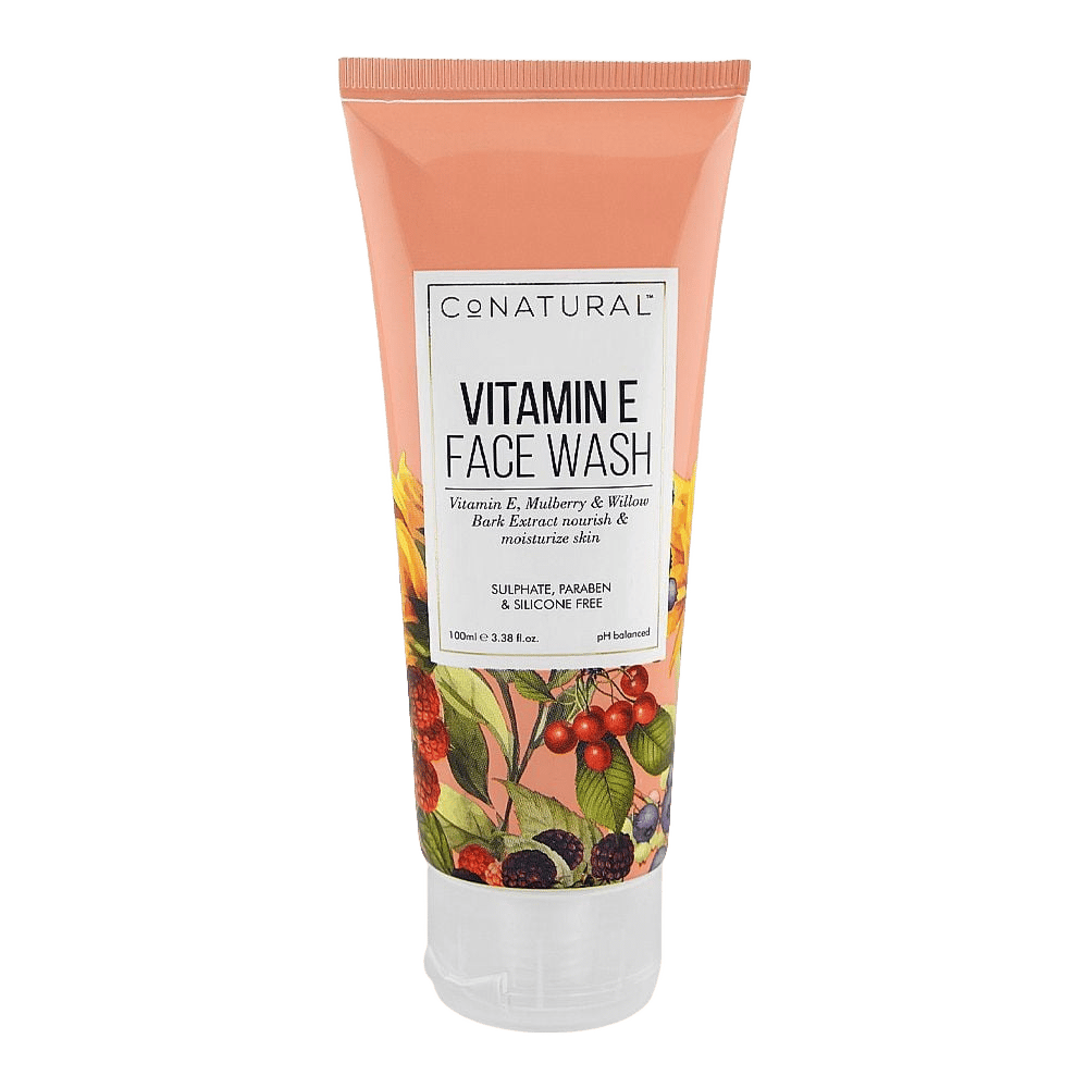 CoNatural Vitamin E Face Wash, Sulphate & Paraben Free, For All Skin Types, 100ml