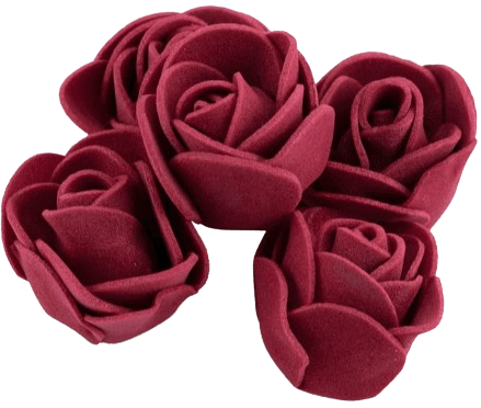 Burgundy Fomic Flowers ( 6 Pcs )