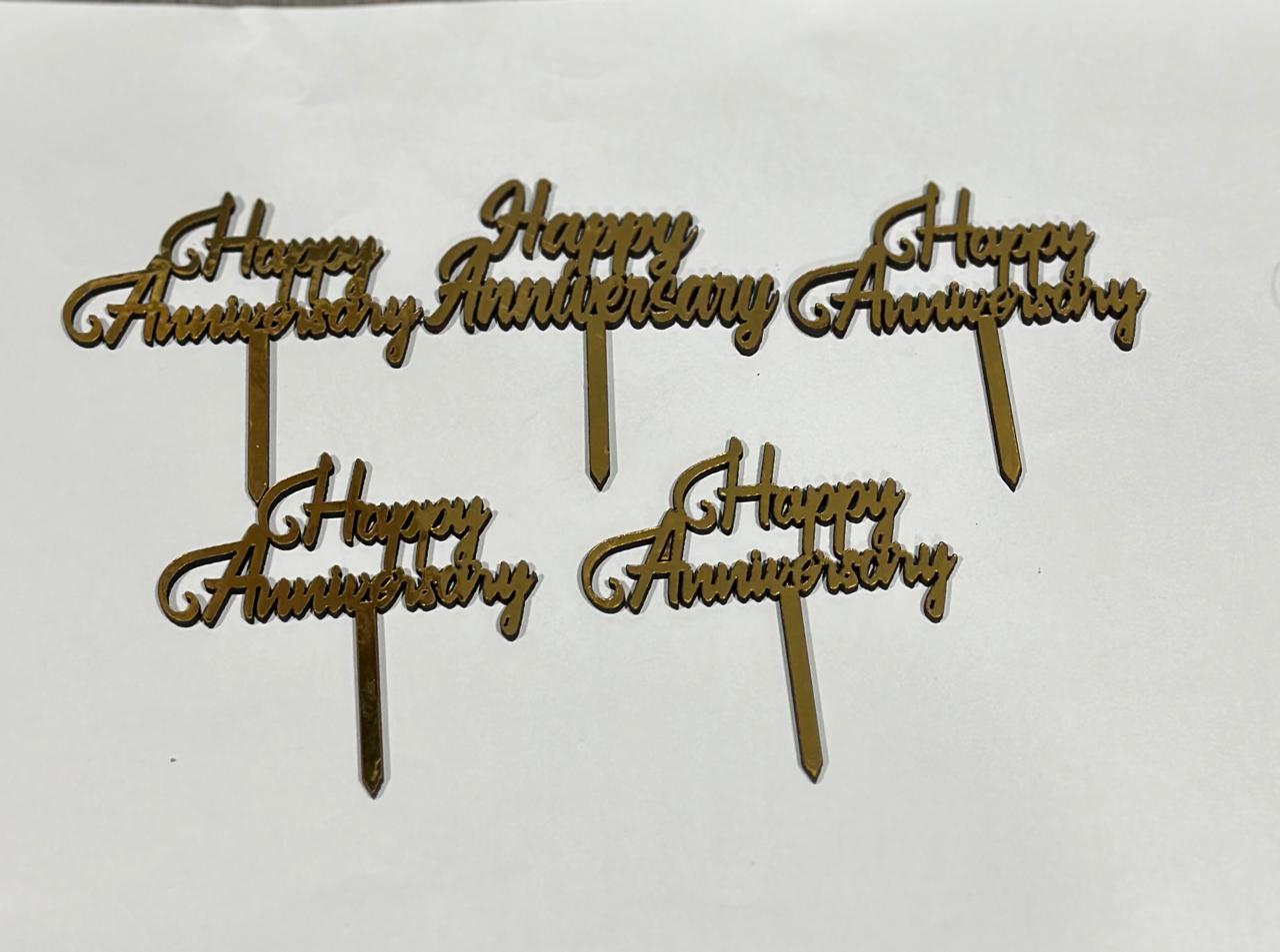 Happy Anniversary Small Cake Topper ( 5 PCS )