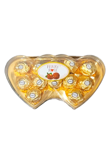 Ferry Rose Wafer Peanut Chocolate Heart ( 12 Pieces )