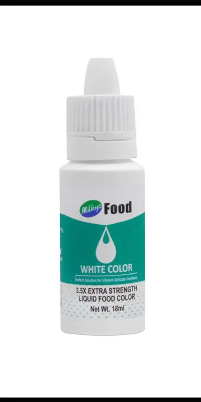 Milkyz Food Liquid Food Color White 18ML Dropper Bottle