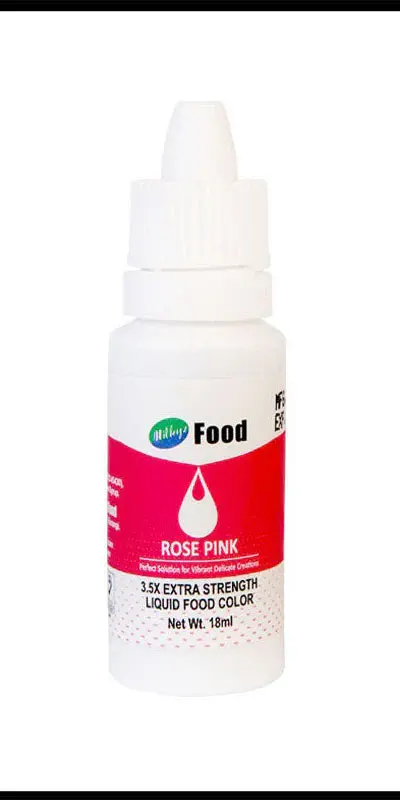 Milkyz Food Liquid Food Color Rose Pink 18ML Dropper Bottle
