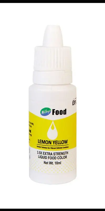 Milkyz Food Liquid Food Color Lemon Yellow 18ML Dropper Bottle