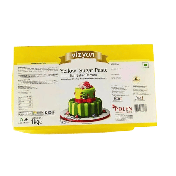 Vizyon Yellow Sugar Paste Fondant 1KG