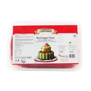 Vizyon Red Sugar Paste Fondant 1KG