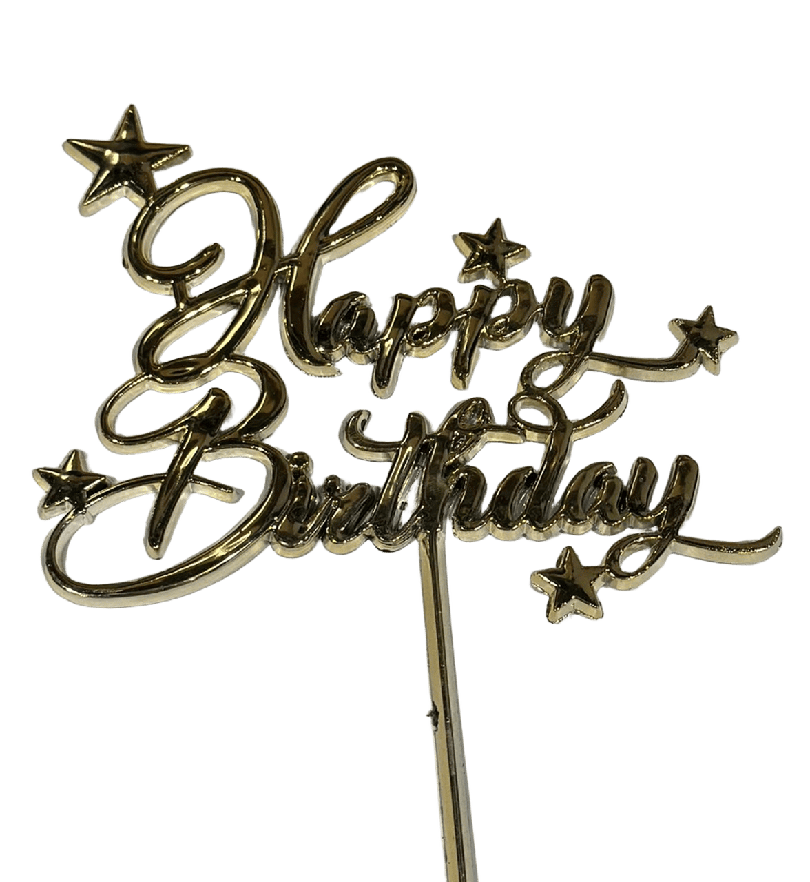Gold Happy Birthday Cake Topper