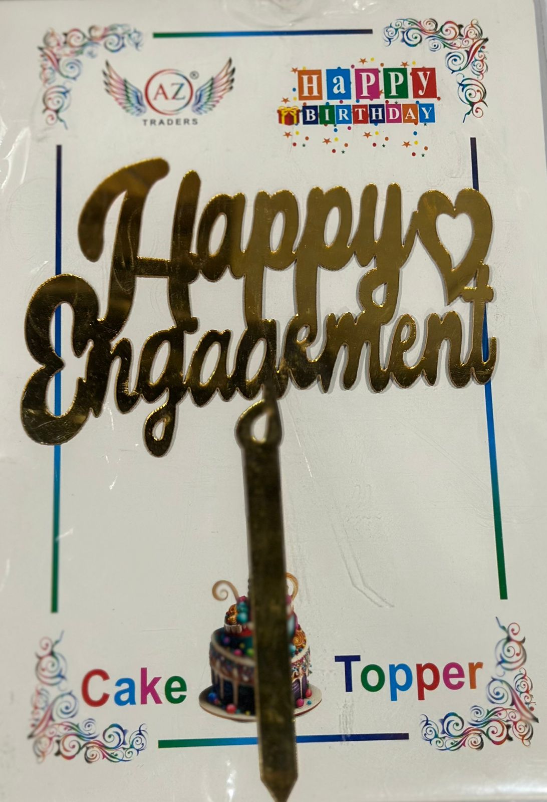 Happy Engangement Cake Topper