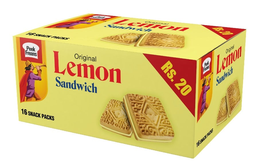 Peek Freans Lemon Sandwich Biscuit Snack Pack Box 16pcs