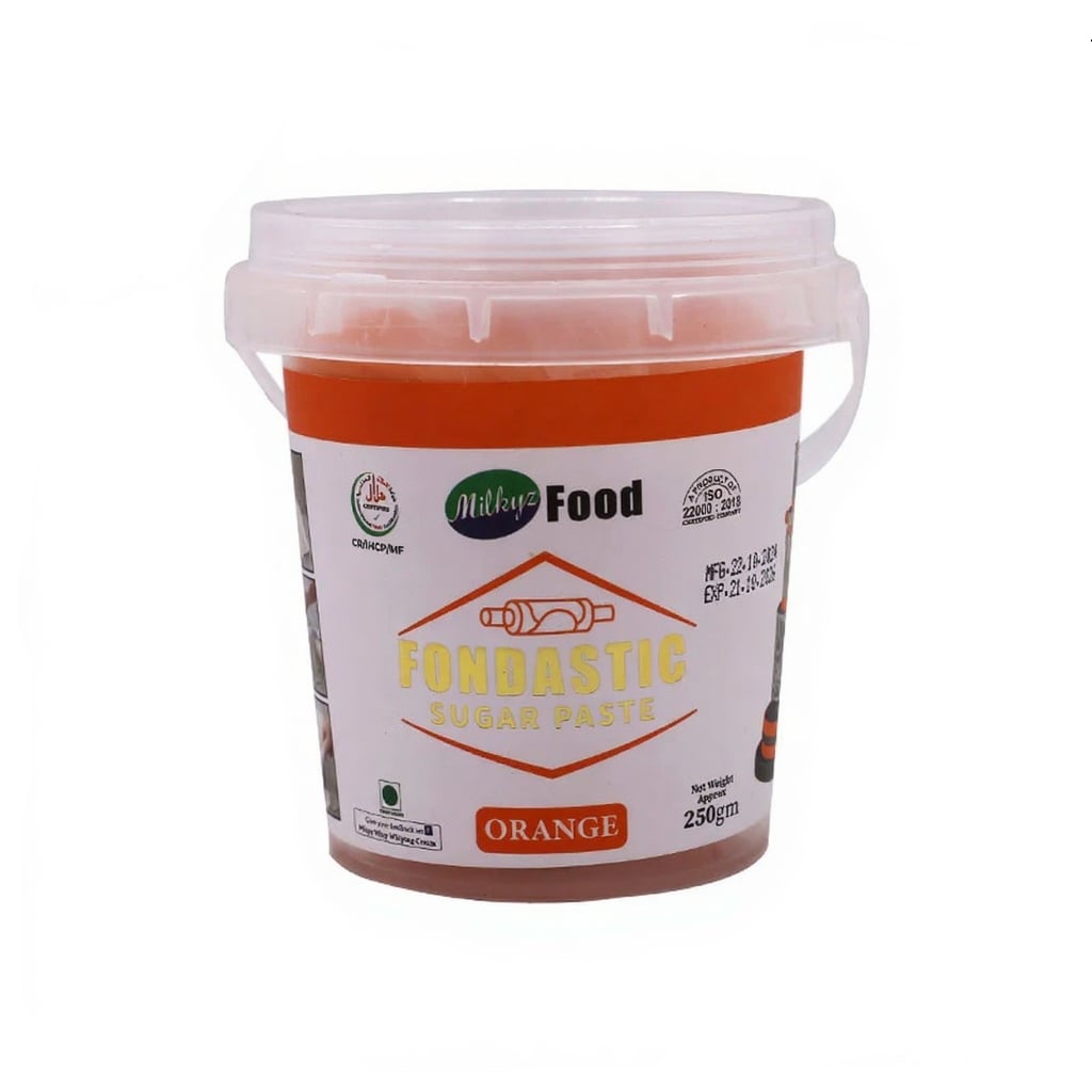 Milkyz Food Fondastic Orange Fondant Sugar Paste 250gm