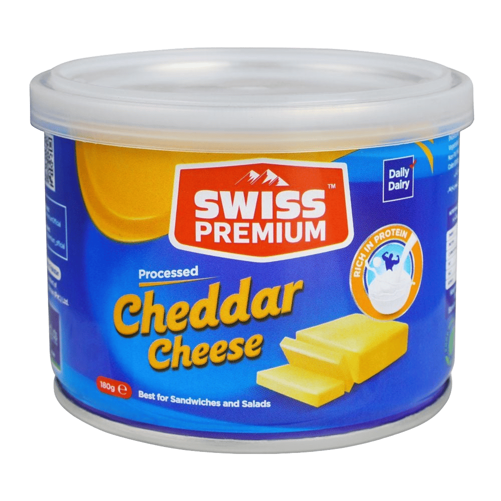 Swiss Premium Cheddar Cheese Tin, 180g